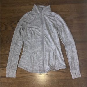 Grey and white athletic fleece/fitted long sleeve